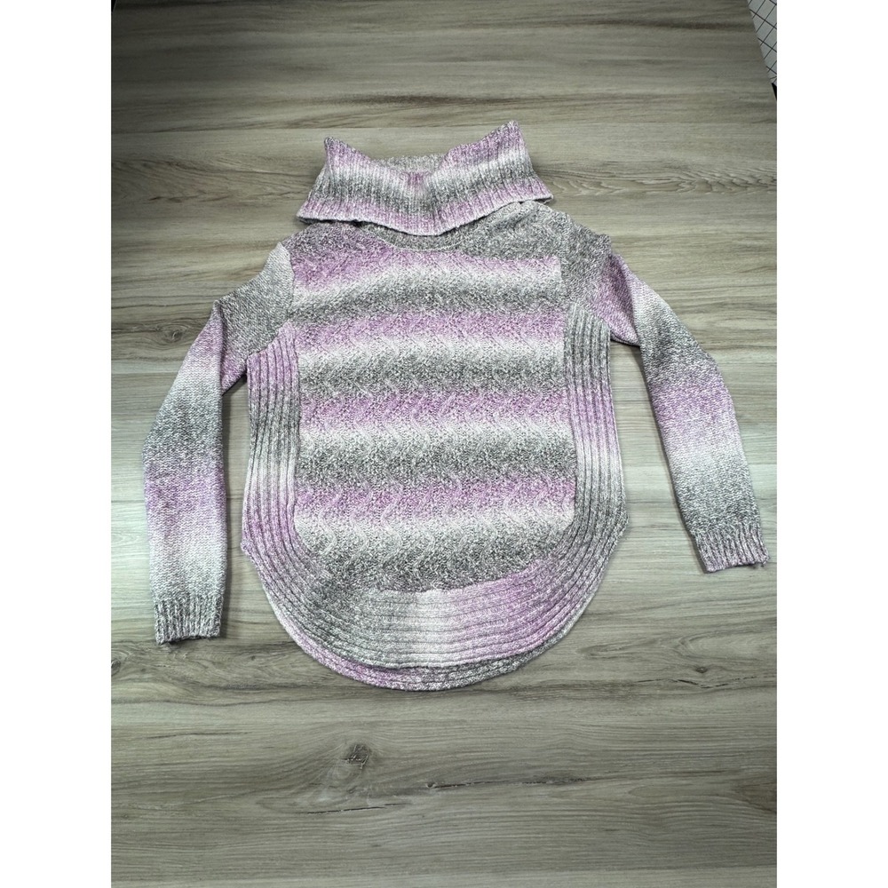 Leo & Nicole Women's Multicolored Striped Cowl Neck Sweater Size‎ S